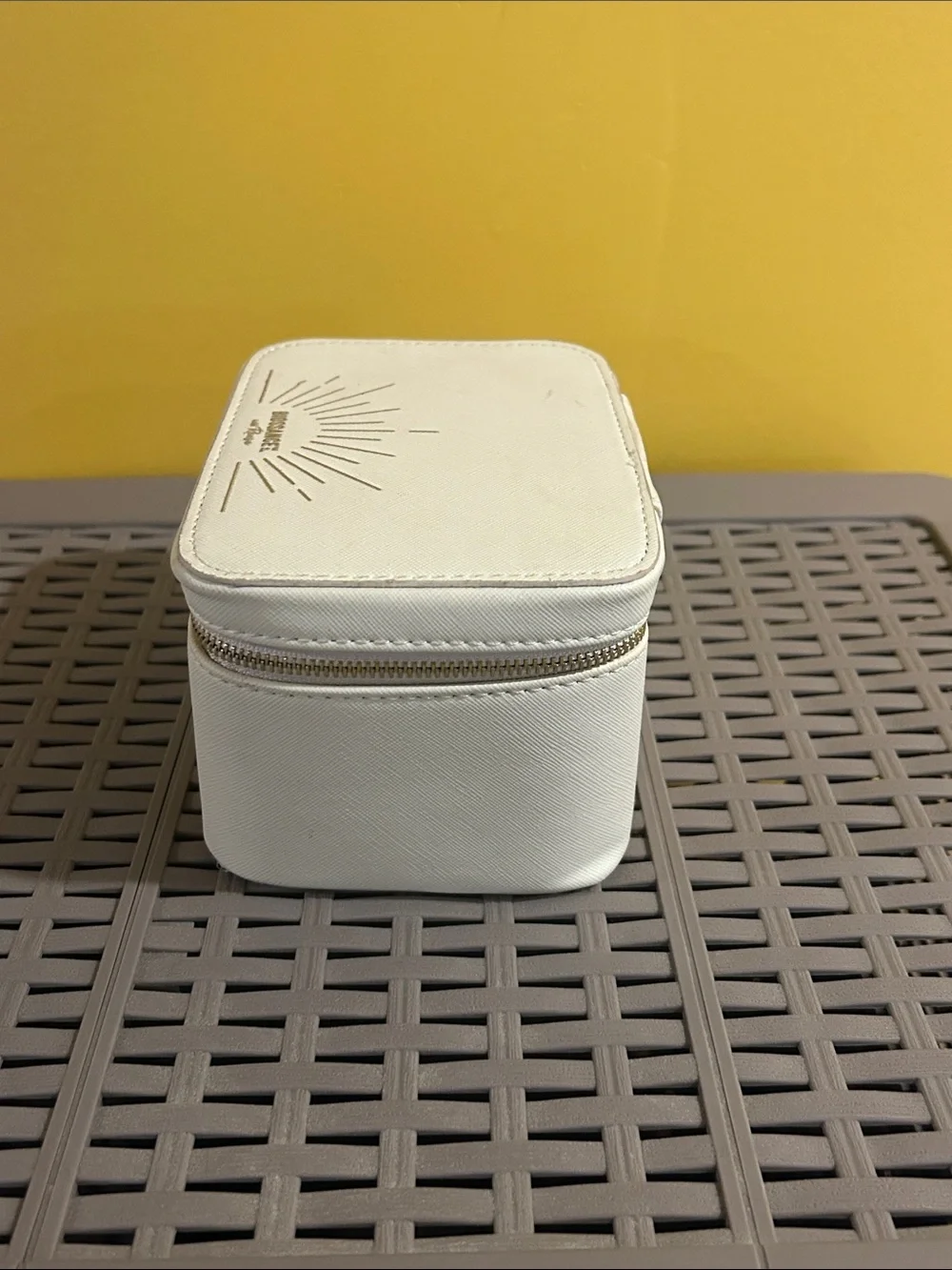 Biossance Travel Case w/ Pink Sunburst Drawstring Pouch Inside. NWOT
